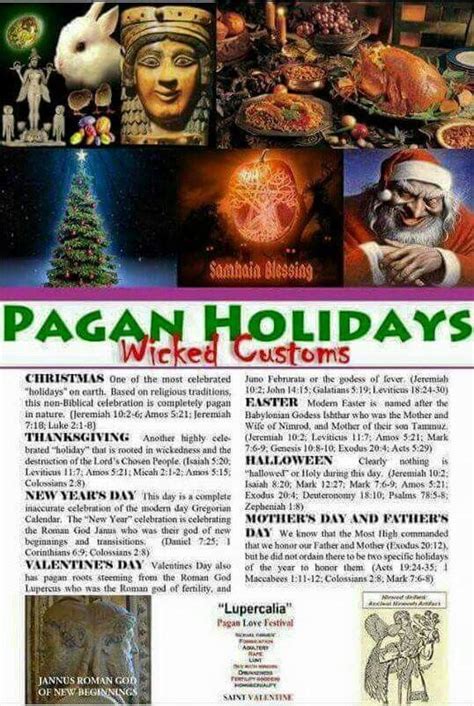 What does god say about pagan holidays